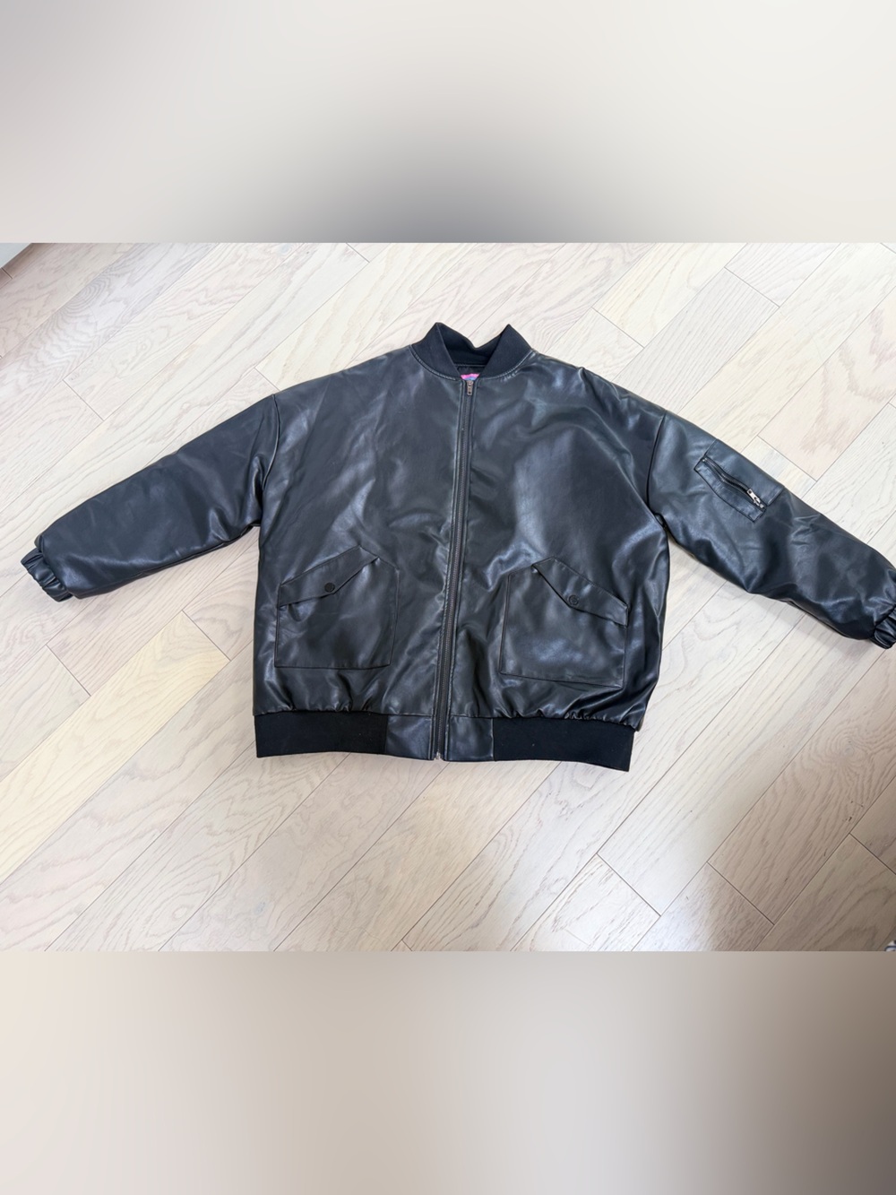 Edikted Black Bomber Jacket with Front Pockets